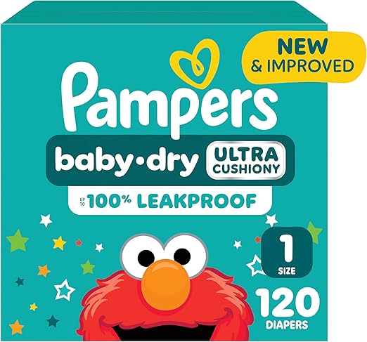 Pampers Diapers - Baby Dry - Size 1, 120 Count, Absorbent Disposable Infant Diaper (Packaging May Vary) Retailxpres