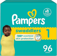 Pampers Baby Diapers - Swaddlers - Size 1, 96 Count, Ultra Absorbent Disposable Infant Diaper Retailxpres