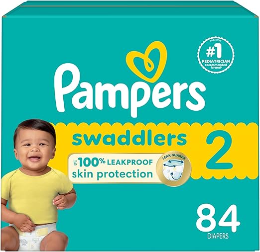 Pampers Baby Diapers - Swaddlers - Size 2, 84 Count, Ultra Absorbent Disposable Infant Diaper Retailxpres