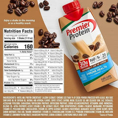 Premier Protein Protein Shake, Cafe Latte, 30g Protein, 1g Sugar, 11 fl oz Pack of 12 Retailxpres