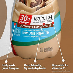 Premier Protein Shake, Café Latte, 30g Protein, 1g Sugar, 24 Vitamins & Minerals, Nutrients to Support Immune Health 11.5 fl oz, 12 Pack Retailxpres