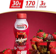 Premier Protein Indulgence Protein Shake, 30g Protein, 3g Sugar, Chocolate Covered Strawberry, 11.5 fl oz, Pack of 12 Retailxpres