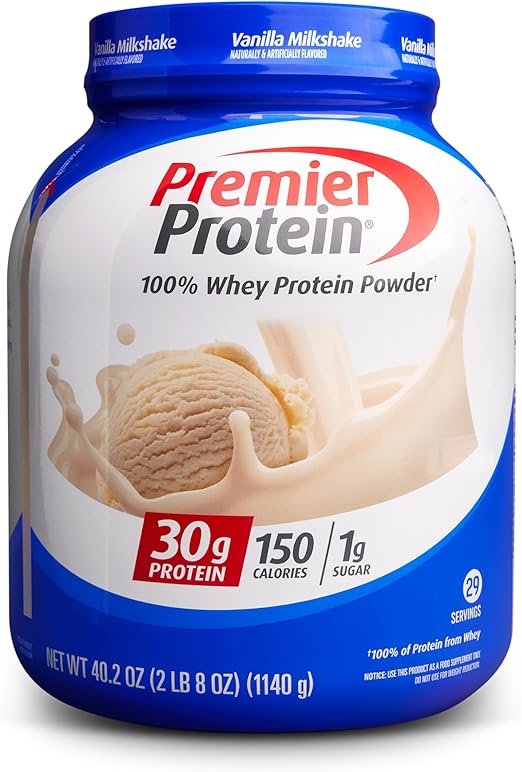 Premier Protein Protein Powder, 30g Protein, 1g Sugar, No Soy Ingredients, Gluten Free, Vanilla Milkshake, 29 Servings, 40.2oz Retailxpres