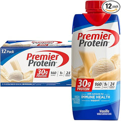 Premier Protein Protein Shake, Vanilla, 30g Protein, No Added Sugar, 11 fl oz Pack of 12 (Packaging May Vary) Retailxpres