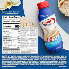 Premier Protein Shake, Vanilla, 30g Protein, 1g Sugar, 24 Vitamins & Minerals, Nutrients to Support Immune Health 11.5 fl oz, 12 Pack Retailxpres