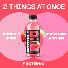 Protein2o Hydration Drink - 2-in-1 Liquid Clear Whey Protein Isolate and Electrolyte Drink - 20g Protein, Vitamins B5, B6 - Post-Workout Recovery - 16.9 Fl Oz - 12 Count Strawberry Watermelon Retailxpres