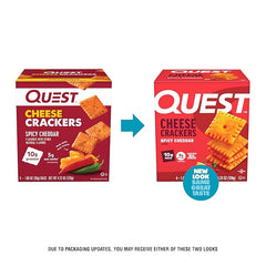 Quest Nutrition Cheese Crackers, Spicy Cheddar, 10g of Protein, Low Carb, Made with Real Cheese, 4 Count Retailxpres