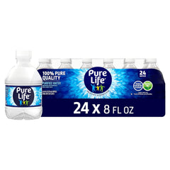Pure Life Purified Water Bottles, 24 Pack - Still Bottled Water Enhanced with Minerals for a Crisp Taste, Plastic Bottles - 8 Fl Oz Retailxpres