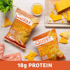 Quest Nutrition Nacho Cheese Tortilla Style Protein Chips, 18g Protein, 4g Net Carb, Low Carb, Gluten Free, 1.1 oz (Pack of 12) Retailxpres