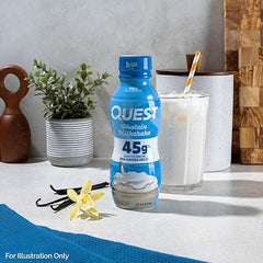 Quest Nutrition Vanilla Protein Shake, 45g Protein, 2g Sugar, 3g Net Carbs, Ready to Drink, Gluten Free, 4 Count Ifelshop