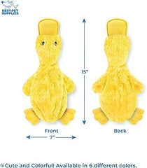 Best Pet Supplies Interactive Squeaky Dog Chew Toy, Ideal Dog Toys for Chewers, Small, Medium & Large Dogs, and Fetch Lovers - Crinkle Duck (Yellow), Large Retailxpres