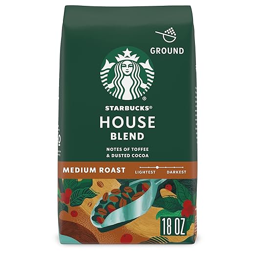 Starbucks House Blend coffee bag on a white background