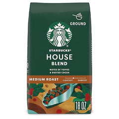 Starbucks House Blend coffee bag on a white background