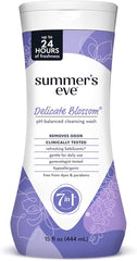 Summer's Eve Delicate Blossom All-Over Daily Feminine Wash, pH-Balanced Body Wash for Women, Removes Vaginal Odor and Refreshes, 15 Fl Oz Retailxpres