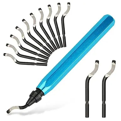 Deburring Tool with 12 High Speed Steel Blades – 3D Printing and Metal Deburring Tool with Blue Handle Retailxpres