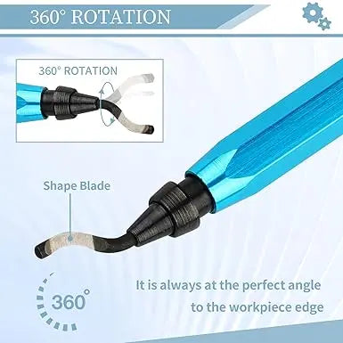 Deburring Tool with 12 High Speed Steel Blades – 3D Printing and Metal Deburring Tool with Blue Handle Retailxpres