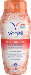 Vagisil Feminine Wash for Intimate Area Hygiene, Scentsitive Scents, pH Balanced and Gynecologist Tested, Peach Blossom, 12 oz (Pack of 1) Retailxpres