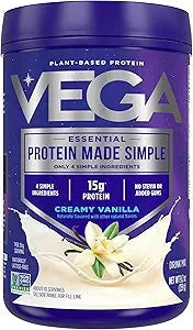 Vega Protein Made Simple Protein Powder, Vanilla - Stevia Free, Vegan, Plant Based, Healthy, Gluten Free, Pea Protein for Women and Men, 9.2 oz (Packaging May Vary) Retailxpres