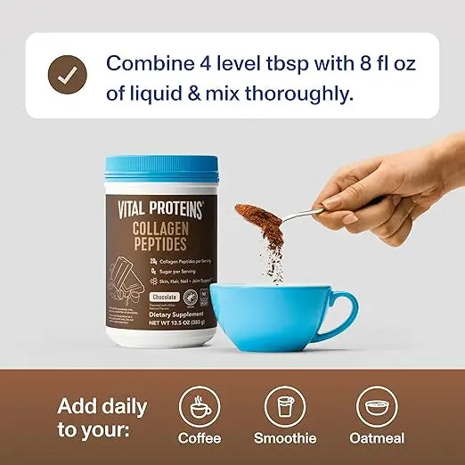 Vital Proteins Collagen Peptides Powder - Chocolate Powder for Hair, Nail, Skin, Bone & Joint Health, 13.5oz Retailxpres