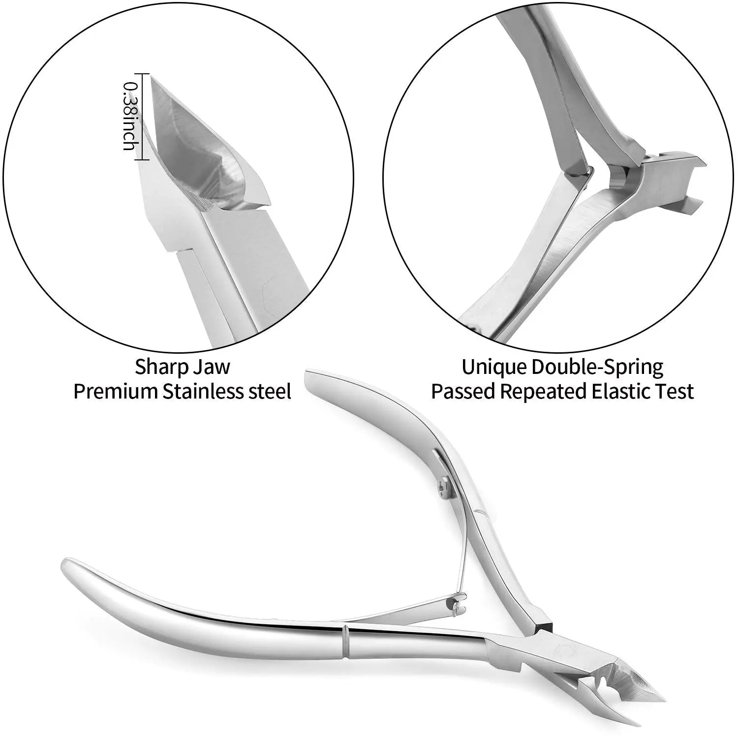 YINYIN Professional Stainless Steel Nippers, Cutter Clippers, Cuticle Remover and Trimmer with Pusher for Fingernails and Toenails – Silver Retailxpres