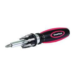 Great Neck Ratcheting Screw/Nut Driver Set, Phillips/Slotted/Star Bits, 7" Long, Black/Red (GNS950DE) Retailxpres