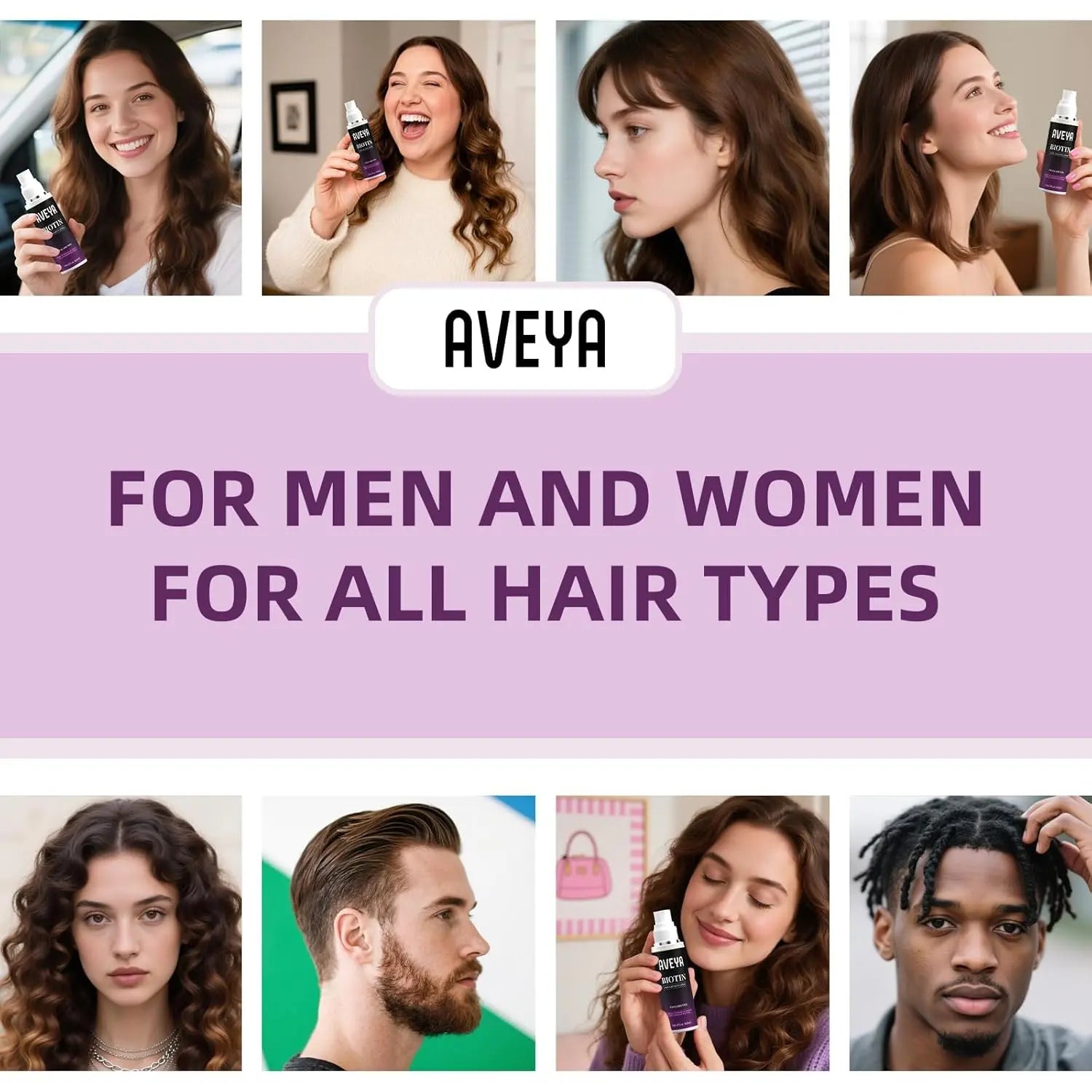 AVEYA Hair Growth Spray, for Women & Men infused with Rosemary Oil,Batana Oil&Biotin for Scalp – Strengthens,Thickens&Accelerates Hair Care - Non-Greasy,Helps Prevent Hair Thinning & Hair Loss – 60ml Ifelshop