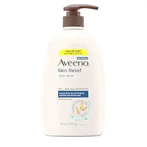 Aveeno Skin Relief Fragrance Free Body Wash, Triple Oat Formula, Gentle Daily Cleanser for Itchy Dry Sensitive Skin, Soap & Paraben Free, Soothes & Moisturizes, 33 fl oz Retailxpres