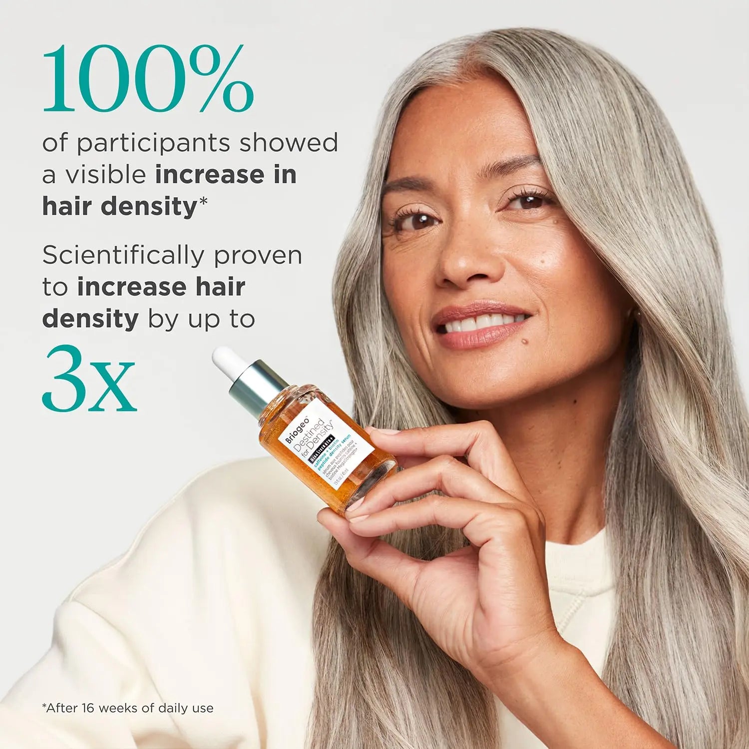 Briogeo Destined For Density MegaStrength+ Peptide Density Serum – Fast-Absorbing, Non-Greasy, Increases Hair Thickness & Volume, Fragrance-Free, Vegan & Cruelty-Free, 1.5 fl oz Ifelshop