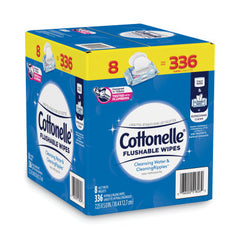 Cottonelle Flushable Wet Wipes, Flip-Top Pack, 5 x 7.25, White, 42 Sheets/Pack, 8 Packs/Carton (KCC51826) Retailxpres