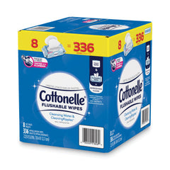 Cottonelle Flushable Wet Wipes, Flip-Top Pack, 5 x 7.25, White, 42 Sheets/Pack, 8 Packs/Carton (KCC51826) Retailxpres