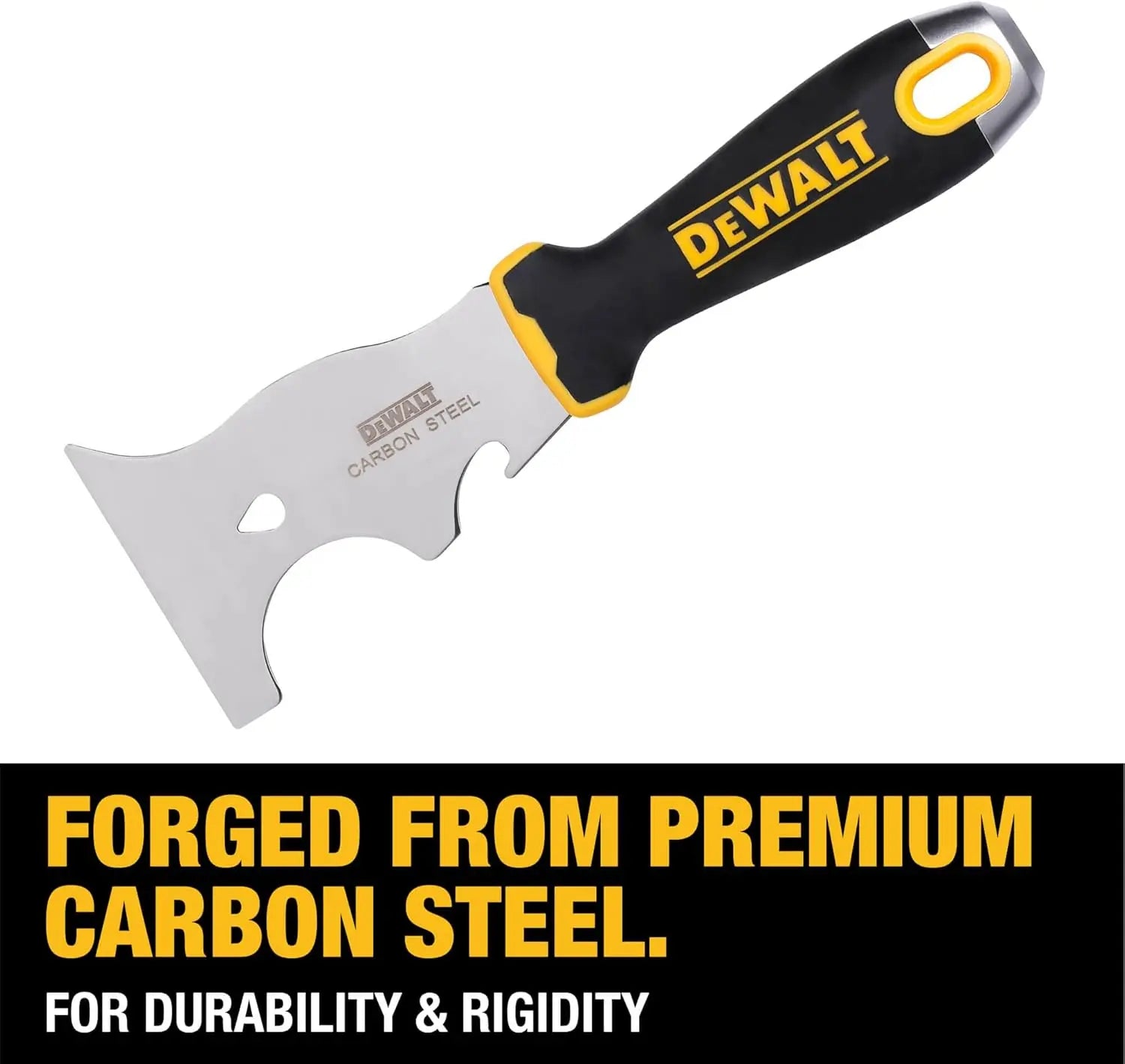 DeWalt 9-in-1 Painter’s Tool with carbon steel blade and soft grip handle – multi-use scraper and nail puller DXTT-2-200