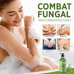 Antifungal Body Wash & Soap, Tea Tree Body Wash, Antibacterial Body Wash & Soap, Back Acne Body Wash, Natural Body Wash With Tea Tree Oil For Jock Itch, Back Acne, Athletes Foot, Body Odor, Nail Fungus, Ringworm, & Eczema - 16.9 Fl Oz Retailxpres