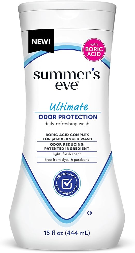 Summer's Eve Ultimate Odor Protection Daily Feminine Wash, pH-Balanced Formula Body Wash for Women with Boric Acid Helps Control Vaginal Odor, 15 Fl Oz Retailxpres