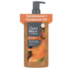 DOVE MEN + CARE Body Wash Sandalwood & Cardamom Oil Plant-Based Moisturizing Body Wash for Men, 26oz Retailxpres