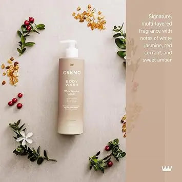 Cremo White Jasmine Amber Skin Moisturizing Body Wash for Women, Notes of White Jasmine, Red Currant, and Sweet Amber, 16 Fl Oz Ifelshop