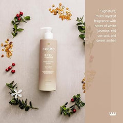 Cremo White Jasmine Amber Skin Moisturizing Body Wash for Women, Notes of White Jasmine, Red Currant, and Sweet Amber, 16 Fl Oz Ifelshop