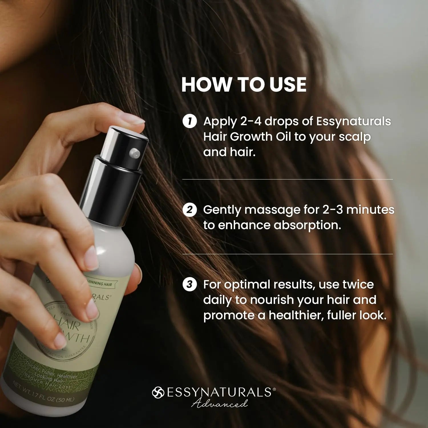 Essynaturals Hair Growth Oil with Biotin - Caffeine and Castor Oil for Fuller, Thicker, Longer Hair IFELSHOP