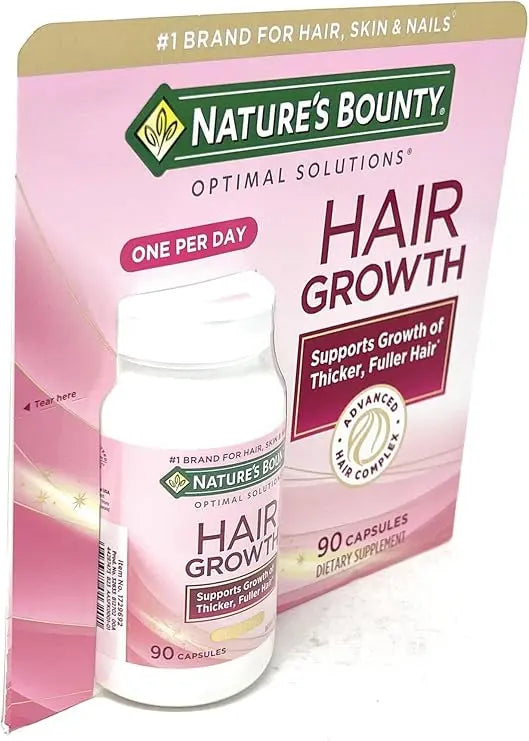 Nature's Bounty Hair Growth Supplement, 1 Per Day, Clinically Shown to Support Thicker, Fuller Hair, with Biotin, Silicon & Arginine, 90 Capsules Retailxpres