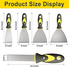 5Pcs Putty Knife, Set, 1" 2" 3" 4" 5" Scraper, Spackle Knife, Paint Scraper, Scraper Tool, No Rusting, Perfect For Repairing Drywall, Removing Wallpaper, Mud, Plaster Scraping Retailxpres