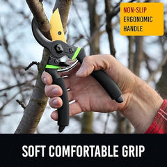Ultra Sharp Japanese Steel Pruning Shears - Cuts 3X Easier, Weak Hand Arthritis Clippers, Rust-Resistant Titanium Coated Pruner, Effortlessly Cuts 3/4 Inch Retailxpres