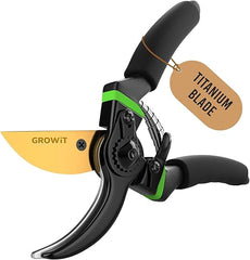 Ultra Sharp Japanese Steel Pruning Shears - Cuts 3X Easier, Weak Hand Arthritis Clippers, Rust-Resistant Titanium Coated Pruner, Effortlessly Cuts 3/4 Inch Retailxpres