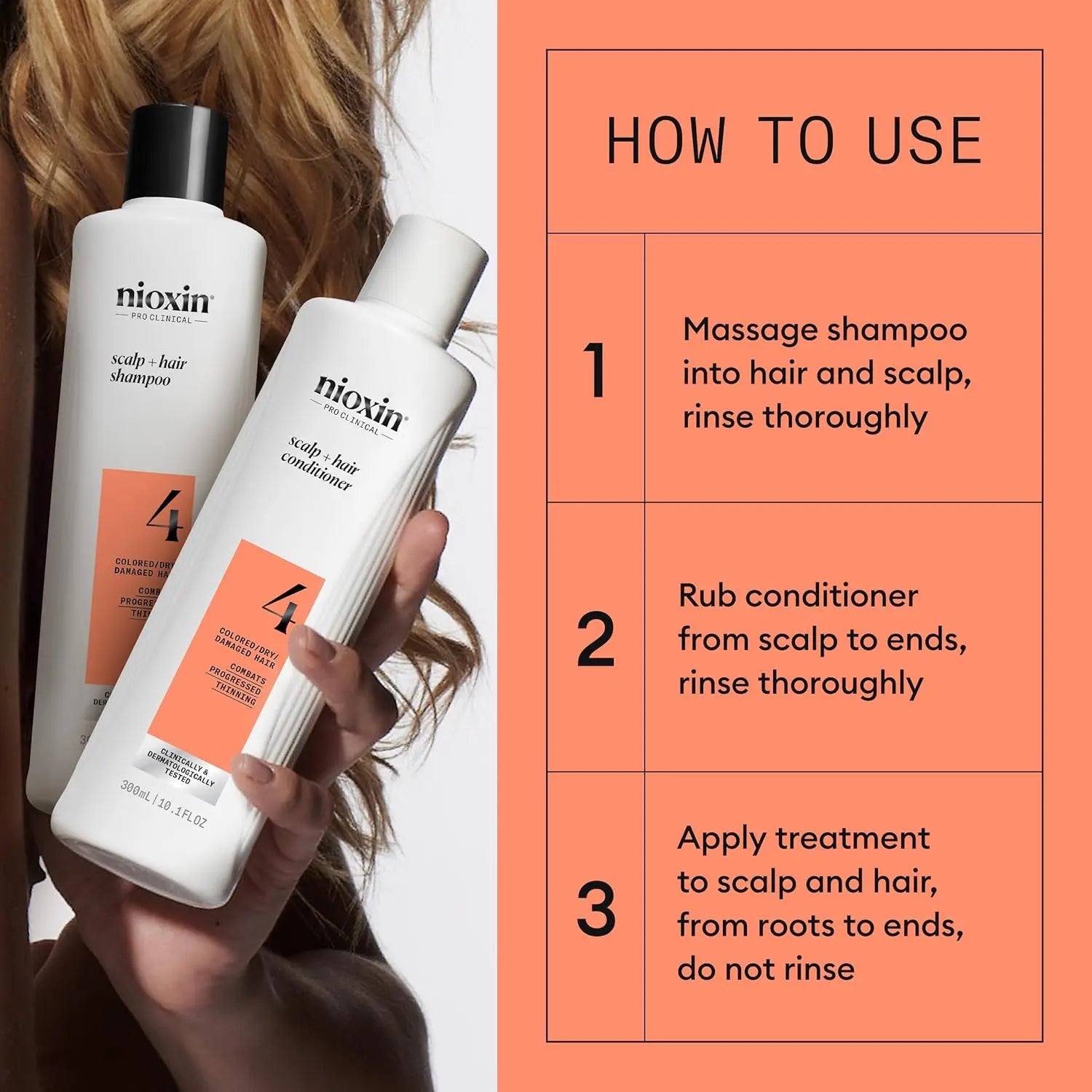 NIOXIN Scalp + Hair Thickening System Kits | For Natural, Colored, & Damaged Hair with Light to Progressed Thinning | Strengthen & Boost Hair Density with Niacinamide & Biotin | 1 Month Supply Ifelshop