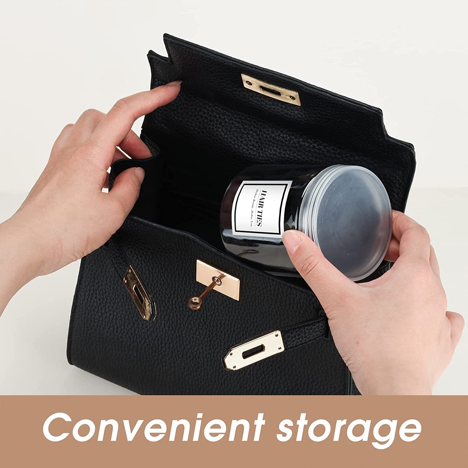 50PCS Black Hair Ties Cotton Seamless Ponytail Holders – No Damage Elastic Hair Bands for Thick, Heavy and Curly Hair Ifelshop