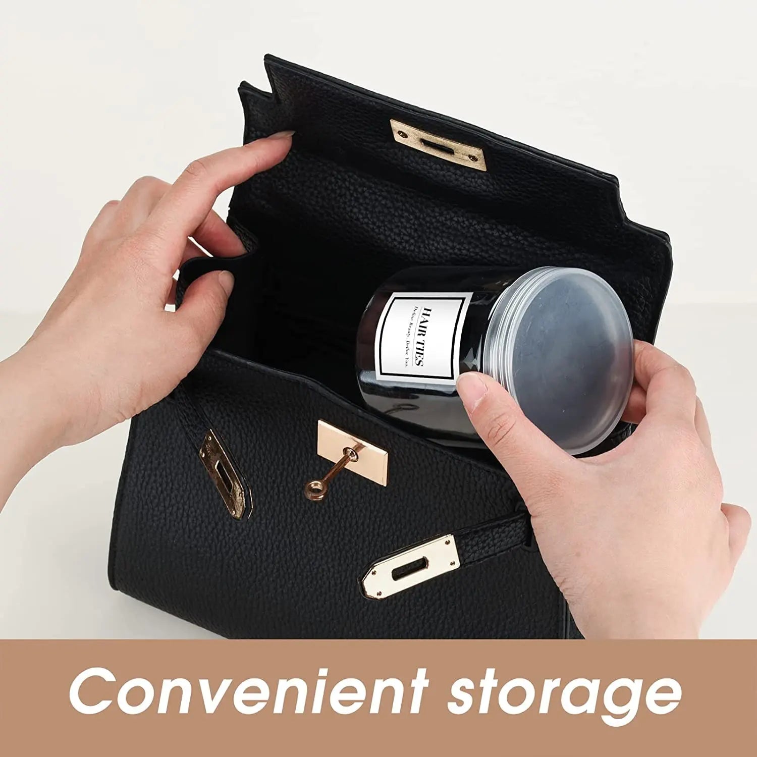 50PCS Black Hair Ties Cotton Seamless Ponytail Holders – No Damage Elastic Hair Bands for Thick, Heavy and Curly Hair Ifelshop