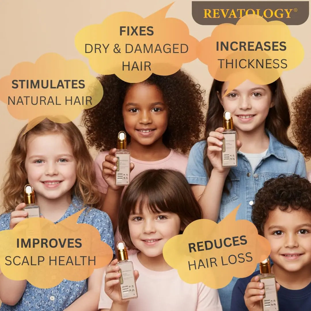 REVATOLOGY Kids and Babies Leave-In Growth & Conditioning Serum - Anti-Dandruff & Anti-Frizz Care for Curly, Thin & Thick Hair - 30 Botanicals Ifelshop