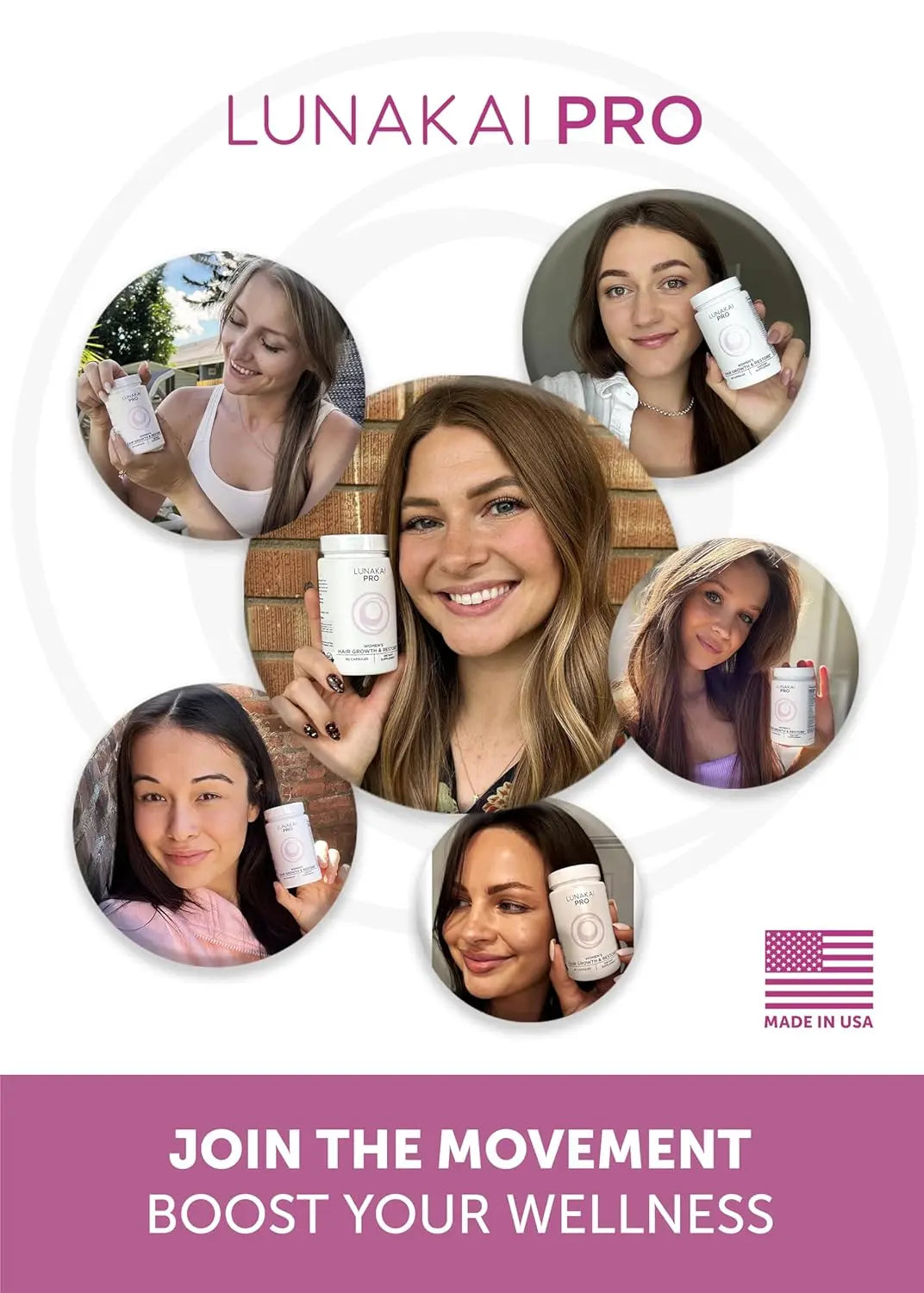 Lunakai PRO Women’s Hair Growth & Restore Vitamins – Advanced 15+ Nutrient Formula to Support Thicker, Stronger Hair, USA Made Hair Supplement (90 Capsules) IFELSHOP