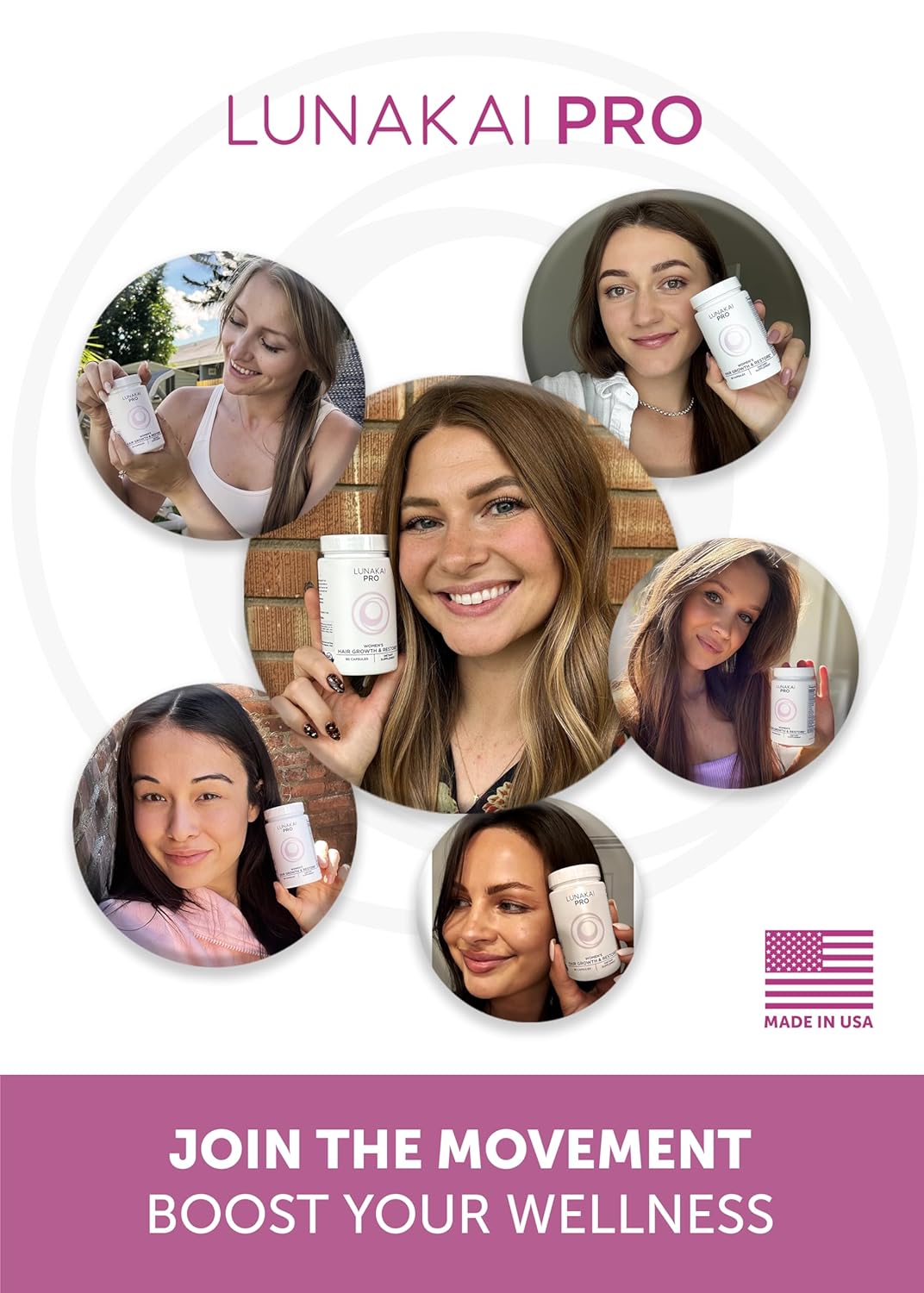 Lunakai PRO Women’s Hair Growth & Restore Vitamins – Advanced 15+ Nutrient Formula to Support Thicker, Stronger Hair, USA Made Hair Supplement (90 Capsules) IFELSHOP