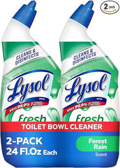Lysol Toilet Bowl Cleaner Gel, For Cleaning and Disinfecting, Stain Removal, Forest Rain Scent, 24oz (Pack of 2) Retailxpres
