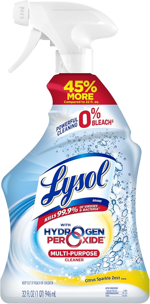 Lysol Cleaner Hydrogen Peroxide Multi-Purpose Cleaner Spray, Citrus, 32 Fluid Ounce Retailxpres