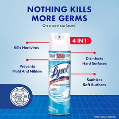 Lysol Disinfectant Spray, Household Essential Cleaning Supplies, Multi-Purpose Room Spray, Antibacterial Sanitizer Spray, Upholstery Deodorizer, Home and Bathroom, Crisp Linen,19 Fl Oz (Pack of 2) Retailxpres